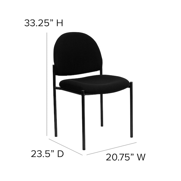 Flash Furniture Black Fabric Stack Chair - BT-515-1-BK-GG