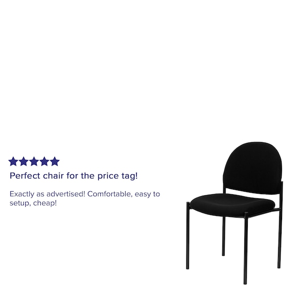 Flash Furniture Black Fabric Stack Chair - BT-515-1-BK-GG