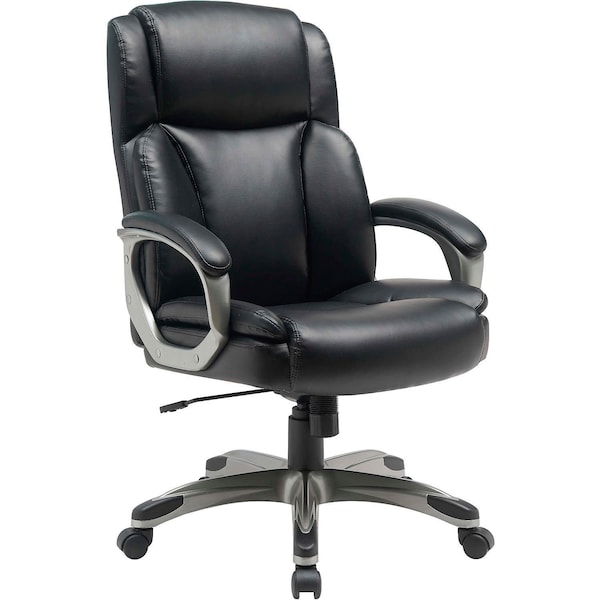 Global Industrial Leather Executive Chair, Black - 695980