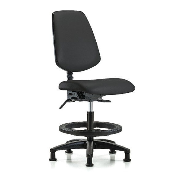 Blue Ridge Ergonomics Medium Bench Chair No Arms, 22" to 29" Height, Vinyl, Black - BR-VMBCH-MB-RG-T0-A0-BF-RG-8540
