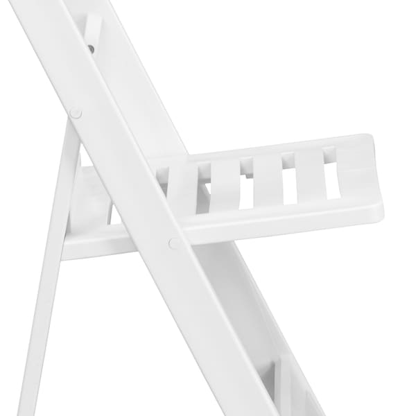 Flash Furniture White Resin Folding Chair - 4-LE-L-1-WH-SLAT-GG