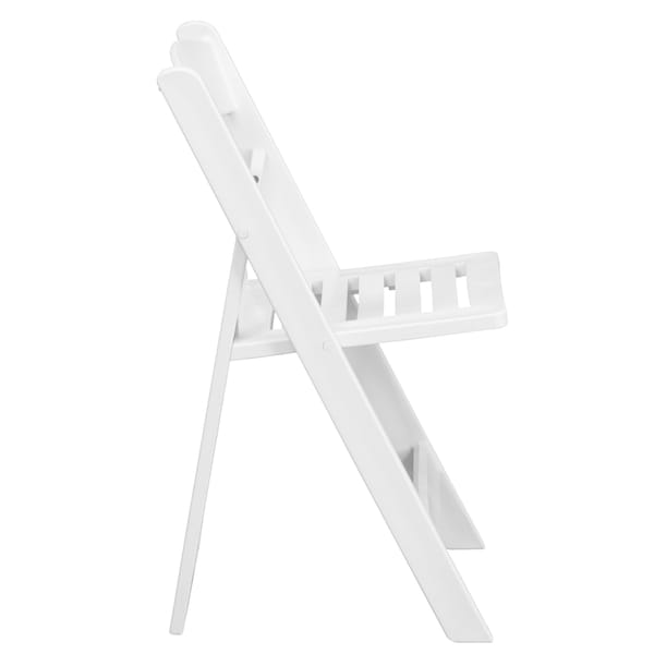 Flash Furniture White Resin Folding Chair - 4-LE-L-1-WH-SLAT-GG