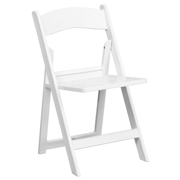 Flash Furniture White Resin Folding Chair - 4-LE-L-1-WH-SLAT-GG