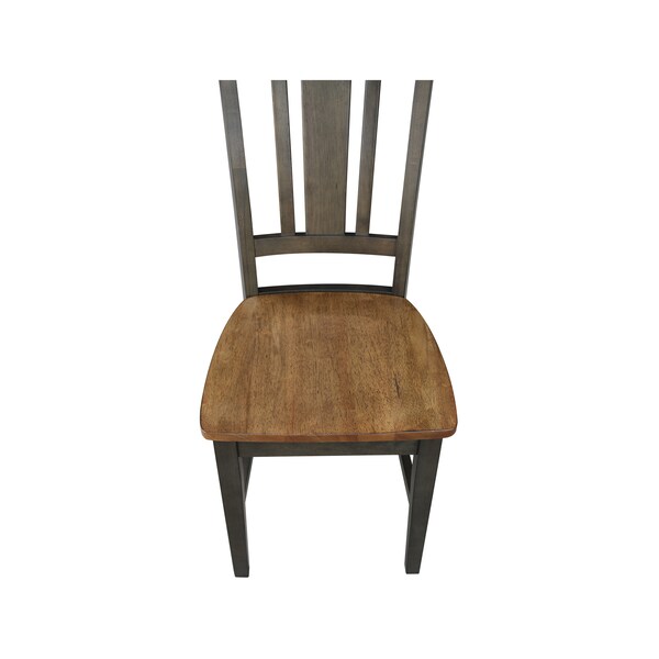 International Concepts San Remo Splatback Chair, Set of 2 Chairs, Hickory/Washed Coal - C45-10P