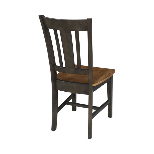 International Concepts San Remo Splatback Chair, Set of 2 Chairs, Hickory/Washed Coal - C45-10P