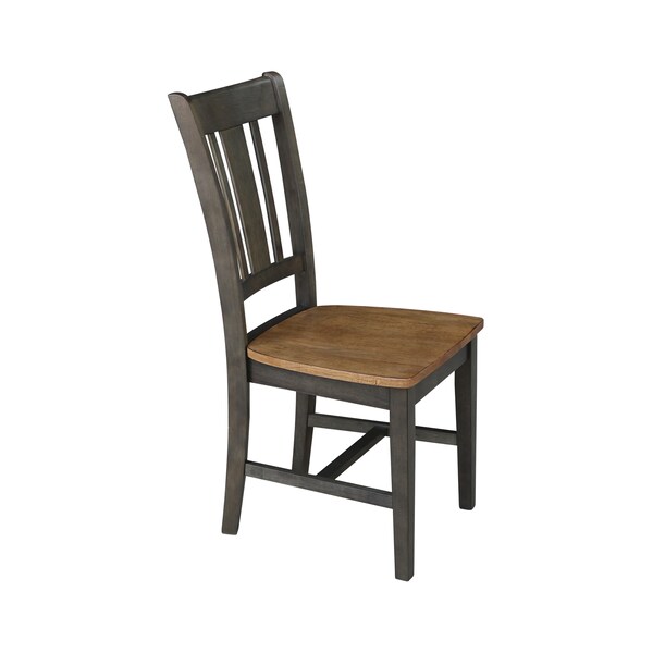 International Concepts San Remo Splatback Chair, Set of 2 Chairs, Hickory/Washed Coal - C45-10P