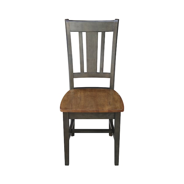 International Concepts San Remo Splatback Chair, Set of 2 Chairs, Hickory/Washed Coal - C45-10P