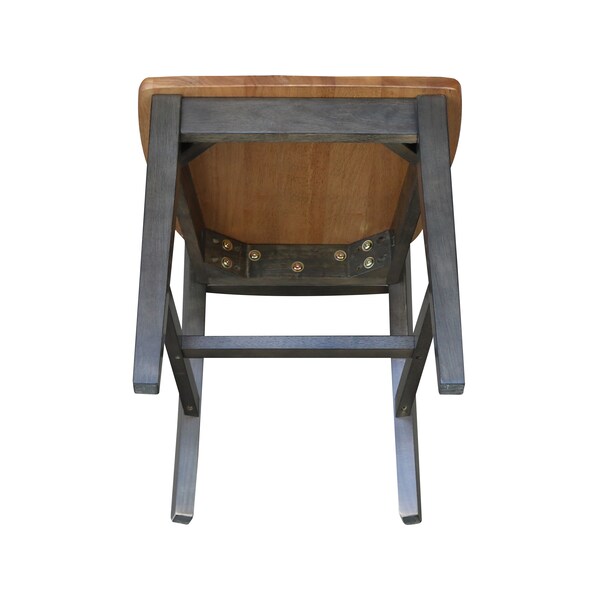International Concepts San Remo Splatback Chair, Set of 2 Chairs, Hickory/Washed Coal - C45-10P