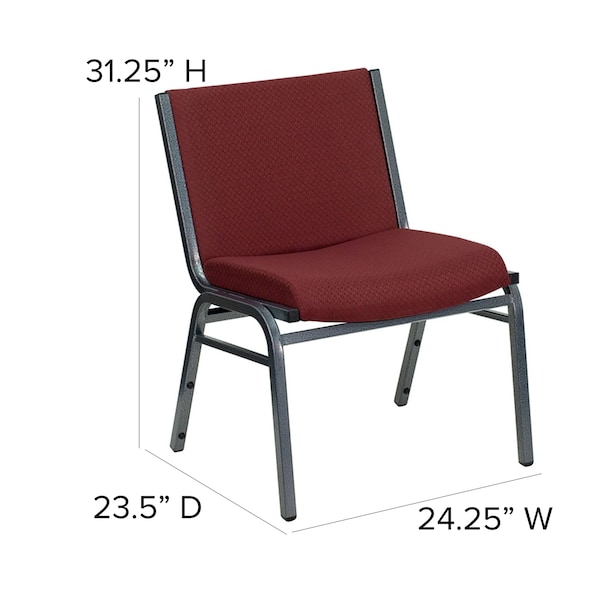 Flash Furniture Fabric Stack Chair, Extra Wide, Burgundy - XU-60555-BY-GG