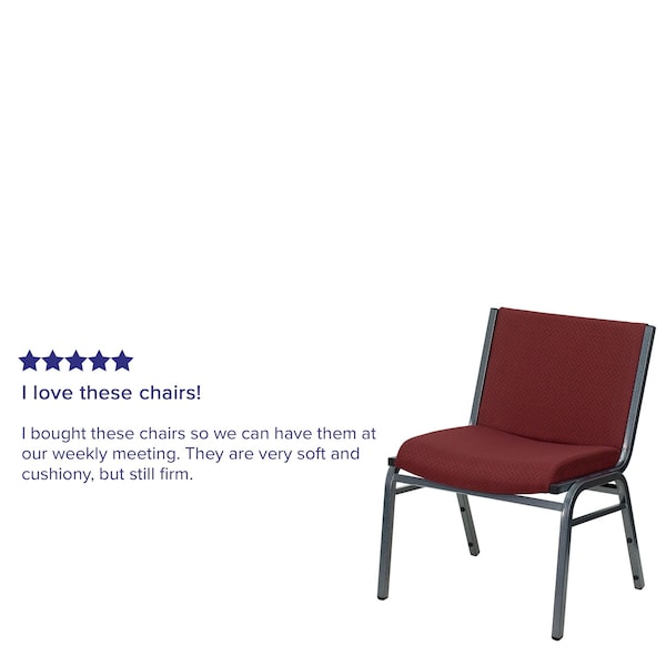 Flash Furniture Fabric Stack Chair, Extra Wide, Burgundy - XU-60555-BY-GG