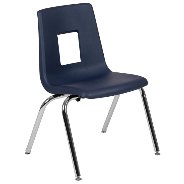 Flash Furniture Advantage Navy Student Stack School Chair, 16" - ADV-SSC-16NAVY