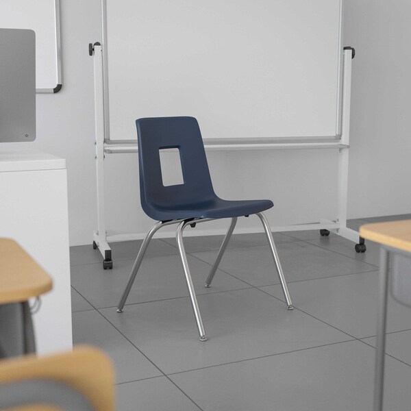 Flash Furniture Advantage Navy Student Stack School Chair, 16" - ADV-SSC-16NAVY