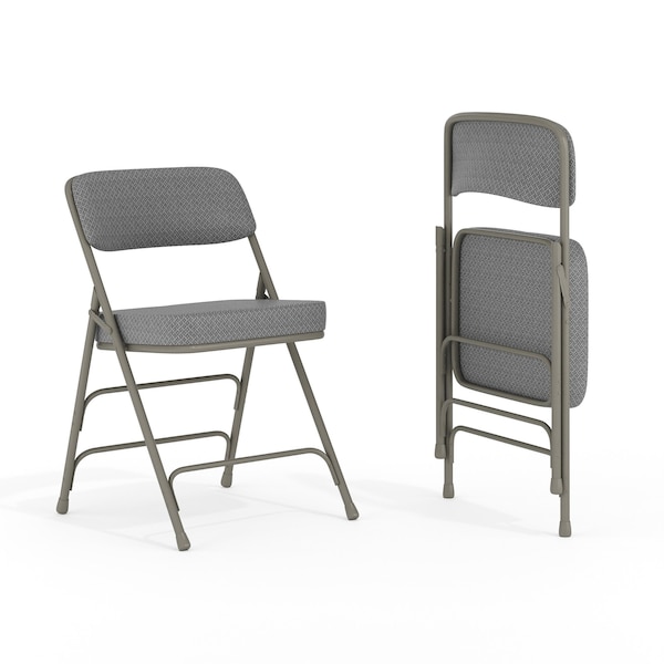 Flash Furniture Gray Fabric Folding Chair - 2-HA-MC320AF-GRY-GG