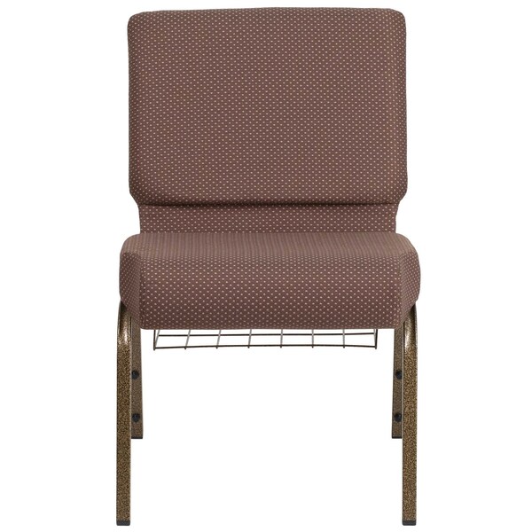 Flash Furniture Brown Dot Fabric Church Chair - 4-FD-CH0221-4-GV-BNDOT-BAS-GG