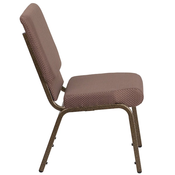 Flash Furniture Hercules Church Chair, Brown Back, 19-1/4 in W 25" L 33-1/4" H, Fabric Seat - FD-CH02185-GV-BNDOT-GG