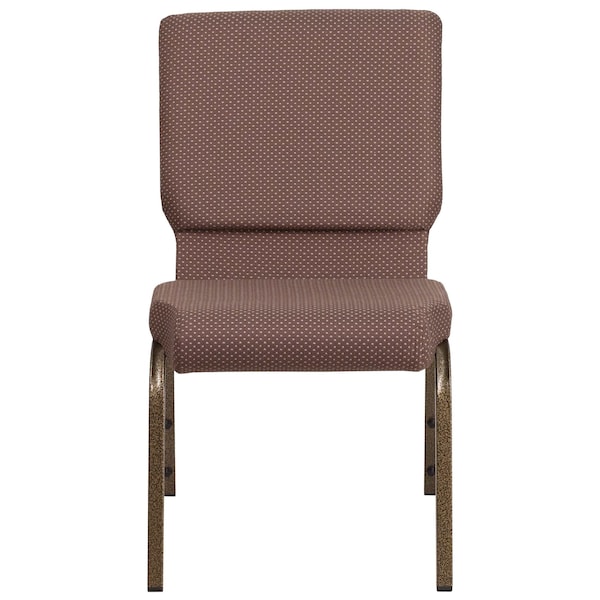 Flash Furniture Hercules Church Chair, Brown Back, 19-1/4 in W 25" L 33-1/4" H, Fabric Seat - FD-CH02185-GV-BNDOT-GG