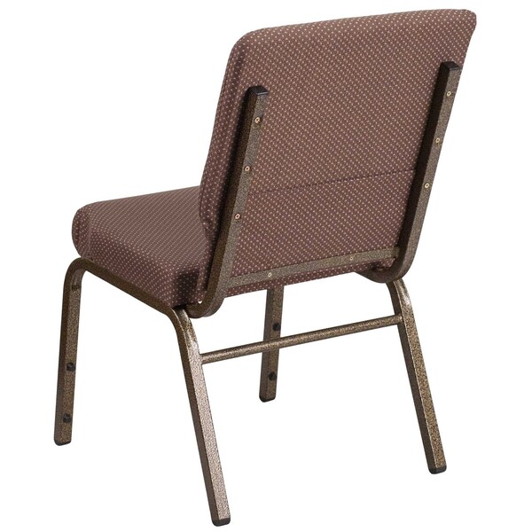 Flash Furniture Hercules Church Chair, Brown Back, 19-1/4 in W 25" L 33-1/4" H, Fabric Seat - FD-CH02185-GV-BNDOT-GG
