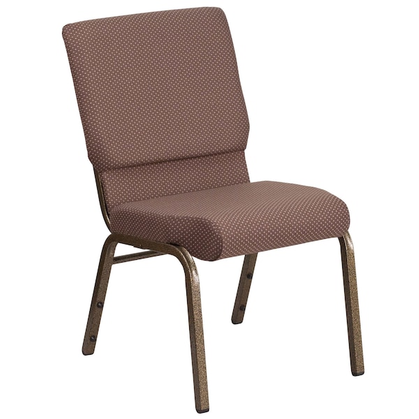 Flash Furniture Hercules Church Chair, Brown Back, 19-1/4 in W 25" L 33-1/4" H, Fabric Seat - FD-CH02185-GV-BNDOT-GG