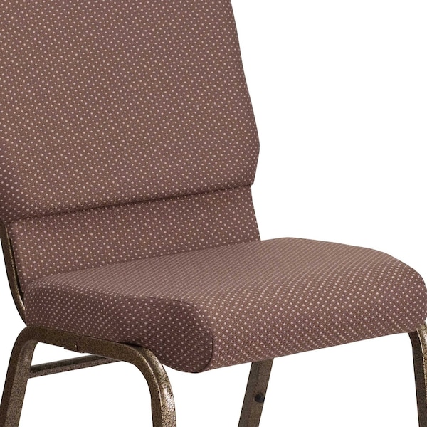 Flash Furniture Hercules Church Chair, Brown Back, 19-1/4 in W 25" L 33-1/4" H, Fabric Seat - FD-CH02185-GV-BNDOT-GG