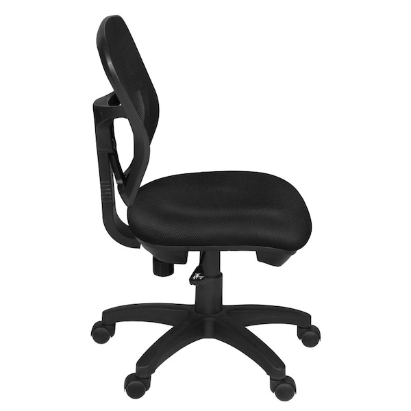 Harrison Seating > Swivel, Black Seat, Black Back, 18 W 21 L 35.5 H, No Arms, Metal|Fabric Seat - 5129BK
