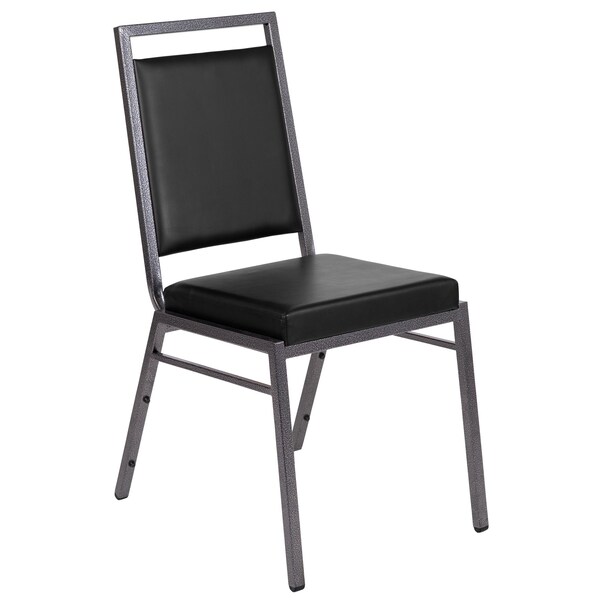 Flash Furniture Black Vinyl Banquet Chair, PK2 - 2-FD-LUX-SIL-BK-V-GG