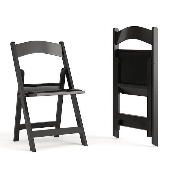 Flash Furniture Black Resin Folding Chair - 2-LE-L-1-BLACK-GG