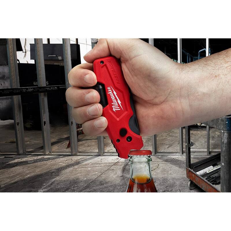 Milwaukee FASTBACK 6-in-1 Folding Utility Knife with General Purpose Blade and 7 in. Rafter Square - 48-22-1505-MLSQ070