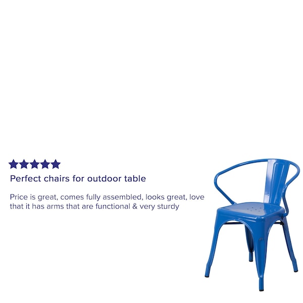 Flash Furniture Contemporary Chair, Blue Back, 21-1/2 in W 19" L 27-3/4" H, Integrated - CH-31270-BL-GG