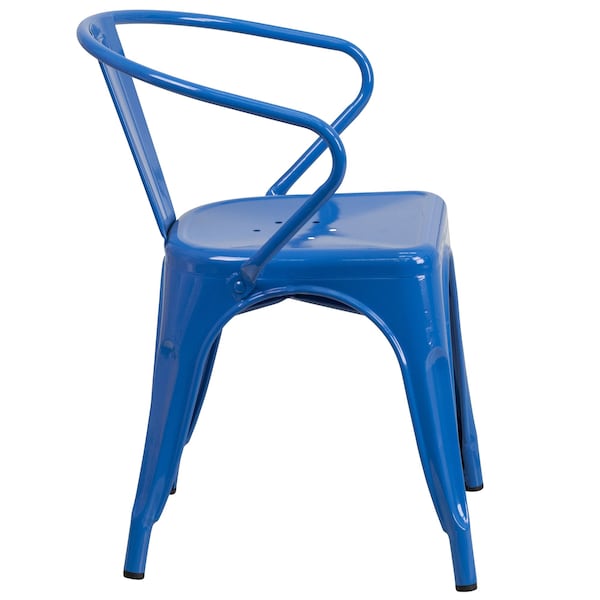 Flash Furniture Contemporary Chair, Blue Back, 21-1/2 in W 19" L 27-3/4" H, Integrated - CH-31270-BL-GG
