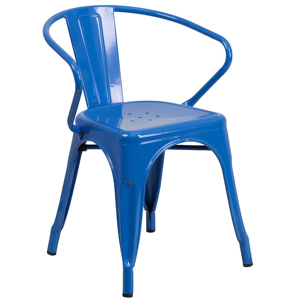 Flash Furniture Contemporary Chair, Blue Back, 21-1/2 in W 19" L 27-3/4" H, Integrated - CH-31270-BL-GG