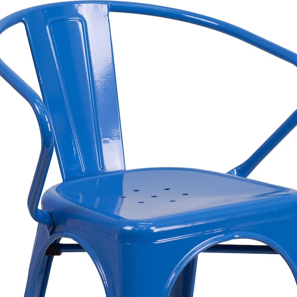 Flash Furniture Contemporary Chair, Blue Back, 21-1/2 in W 19" L 27-3/4" H, Integrated - CH-31270-BL-GG