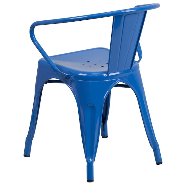 Flash Furniture Contemporary Chair, Blue Back, 21-1/2 in W 19" L 27-3/4" H, Integrated - CH-31270-BL-GG