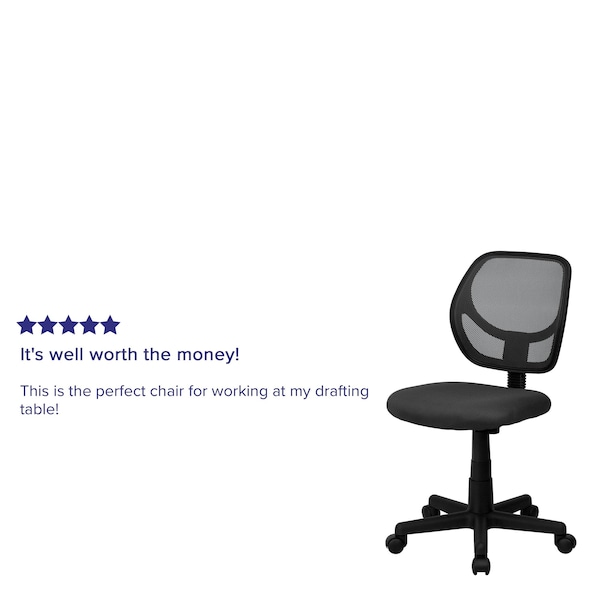 Flash Furniture Mesh Task Chair, 15-1/2" to 19-1/2", Gray - WA-3074-GY-GG