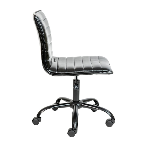 Flash Furniture Low Back Designer Armless Black Swivel Task Chair - DS-512B-BK-BK-GG