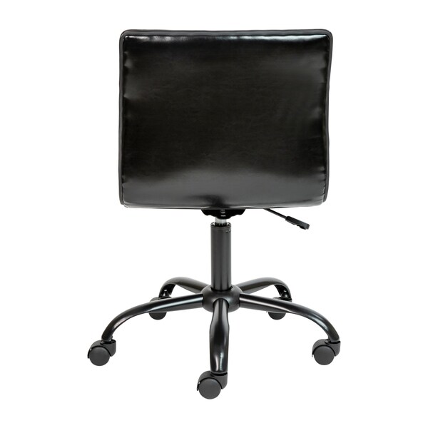 Flash Furniture Low Back Designer Armless Black Swivel Task Chair - DS-512B-BK-BK-GG