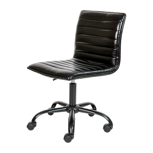 Flash Furniture Low Back Designer Armless Black Swivel Task Chair - DS-512B-BK-BK-GG