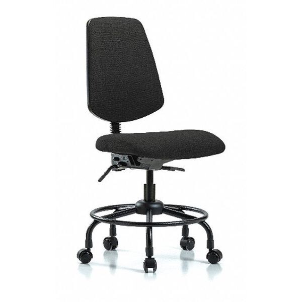 Blue Ridge Ergonomics Desk Chair Fab Desk Chair, Med, Bk, RT, Cast, Blk, No Arms, 21" to 26" Height, Fabric, Black - BR-FDHCH-MB-RT-T1-A0-RC-F42