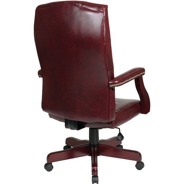 Office Star Executive Chair, Vinyl, Brown, 17" Seat Ht - TEX232-JT4