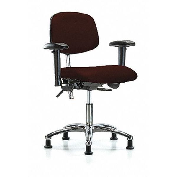 Blue Ridge Ergonomics Clean Room Chair Desk Chair, Vinyl, Glds, Burg, CL100, Adjustable Arms, 18" to 23" Height, Vinyl - BR-NCR-VDHCH-CR-T1-A1-RG-8569