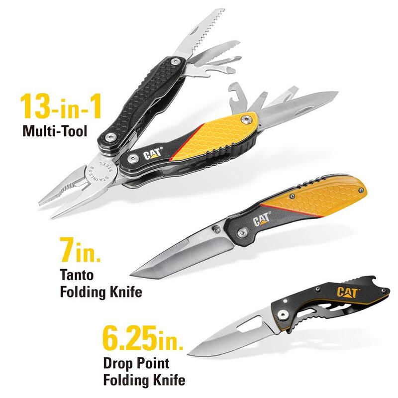 CAT 13-in-1 Multi-Tool and Pocket Knives Gift Box Set (3-Piece) - 240126