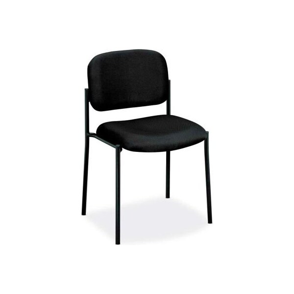 Hon basyx by HON Stacking Armless Guest Chair - Fabric - Black - BSXVL606VA10