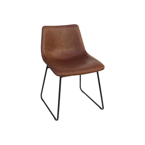 Lorell Lorell Mid-Century Modern Sled Guest Chair - Brown - Set of 2 - LLR42957