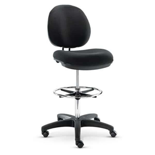 Alera Alera IN4616 Interval Series Swivel Task Stool; PVC-Free Faux Leather; Black - IN4616