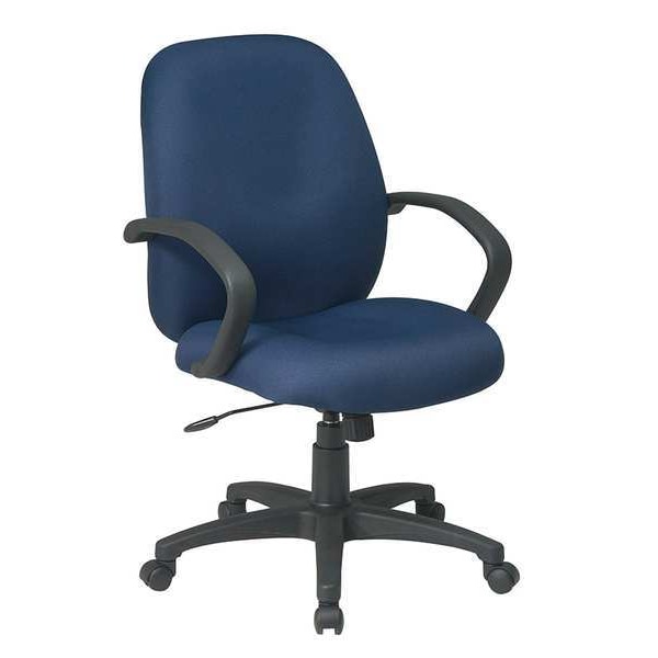 Office Star Exec Chair, Fabric, Blue, 19-23" Seat Ht - EX2651-225