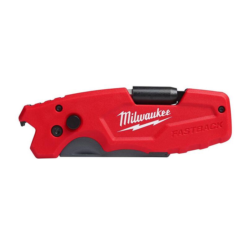 Milwaukee FASTBACK 6-in-1 Folding Utility Knife with 3 in. Blade with PACKOUT Tool Box Customizable Foam Insert (2-Piece) - 48-22-1505-48-22-8451