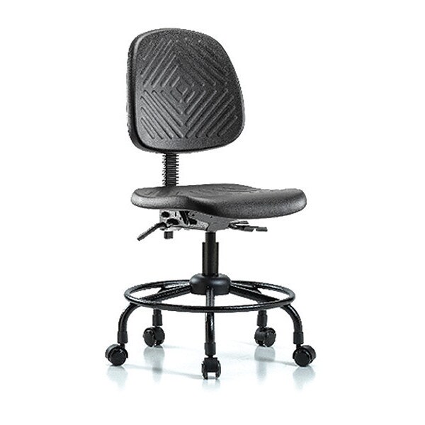 Blue Ridge Ergonomics Desk Chair Desk Chair, Med, Poly, Bk.RT, Casters, No Arms, 19" to 23" Height, Black; Blue - BR-PDHCH-MB-RT-T0-A0-RC