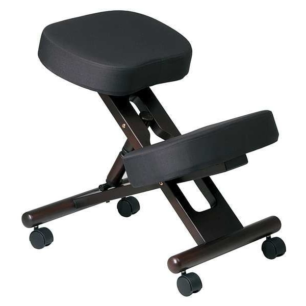 Office Star Knee Chair Knee Desk Chair, No Arms, 22" to 25" Height, Fabric, Gray - KCW778