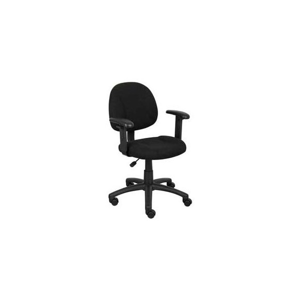 Boss Office Products Boss Deluxe Posture Chair with Adjustable Arms Black - B316-BK