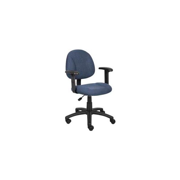 Boss Office Products Boss Deluxe Posture Chair with Adjustable Arms Blue - B316-BE