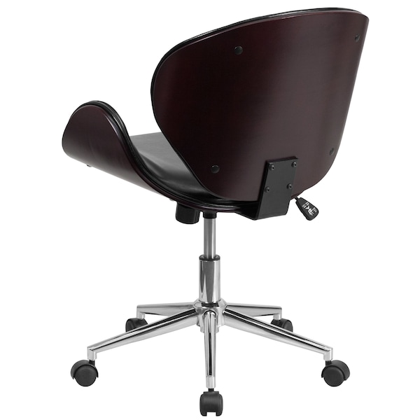 Flash Furniture Contemporary Conference Office Chair, Black Back, 21-1/2 in W 26" L 32" H, Leather Seat - SD-SDM-2240-5-MAH-BK-GG